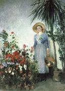 Olga Boznanska In the Hothouse oil painting